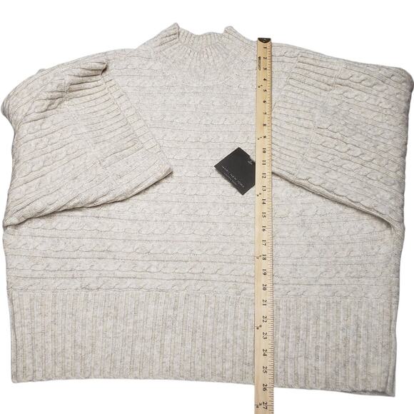 Marc New York Oatmeal Cable Knit Sweater 3X Plus Size Kimono Mock Neck - Picture 6 of 10